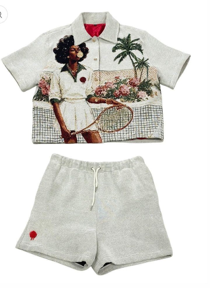 Jai Lyle Cream Lady in Bloom Tennis Short Se