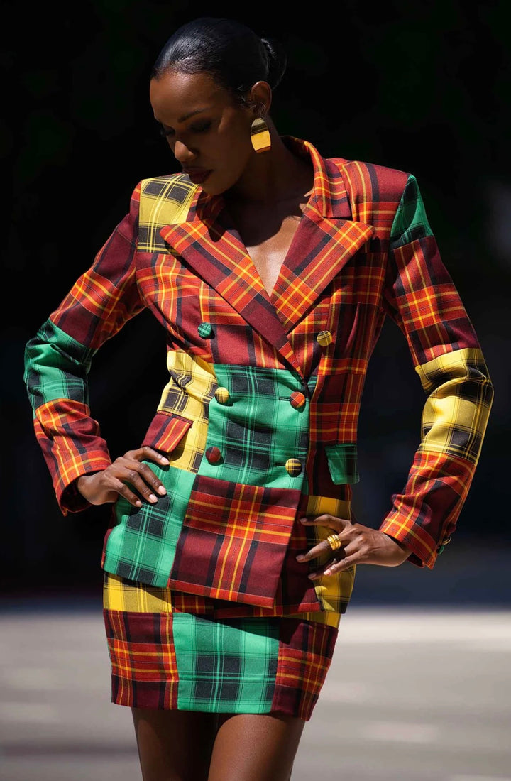 Pre-Order BruceGlen Maroon Plaid Skirt