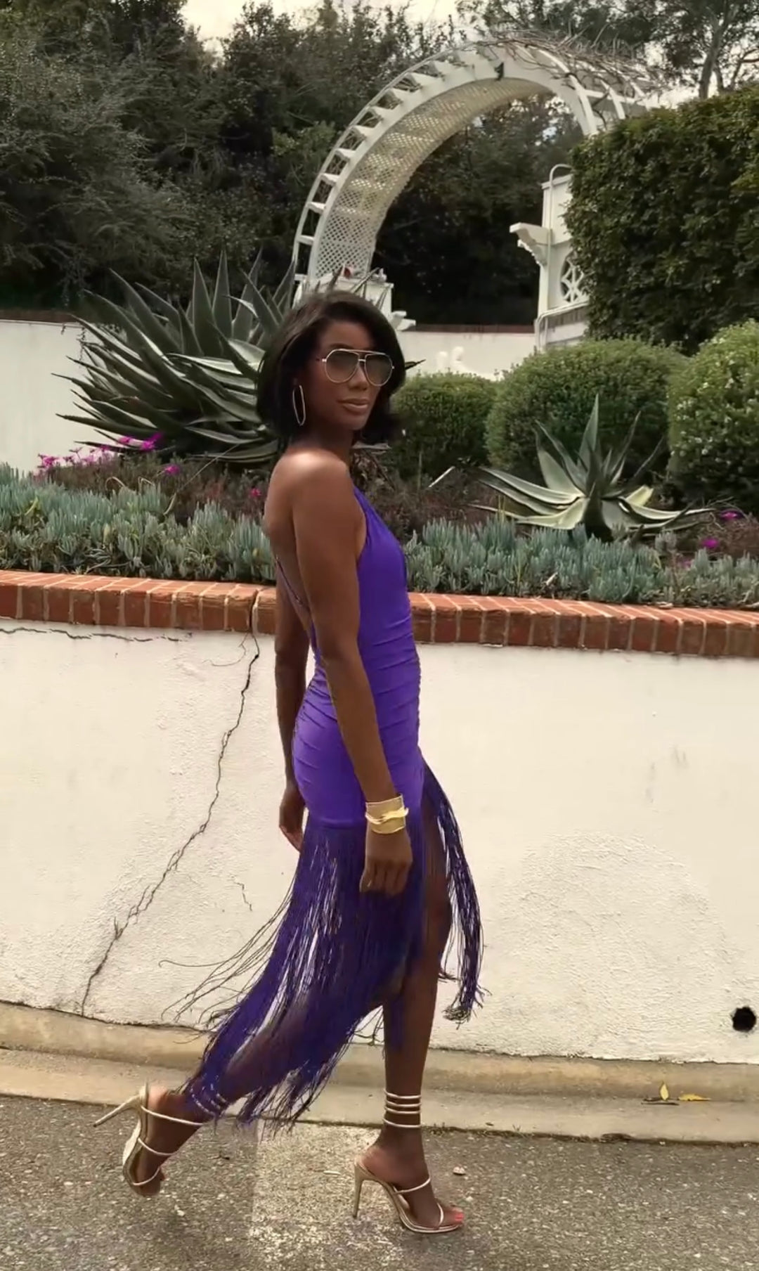 fringe purple dress Heather Sequin Star Fringe Dress Retrofete