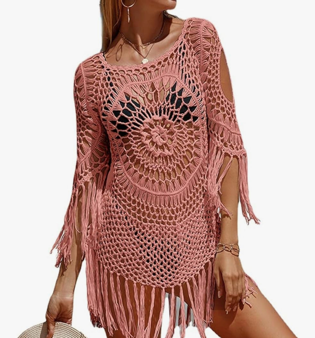 Keylows Crochet Black Cover Up (as Worn by JLo)