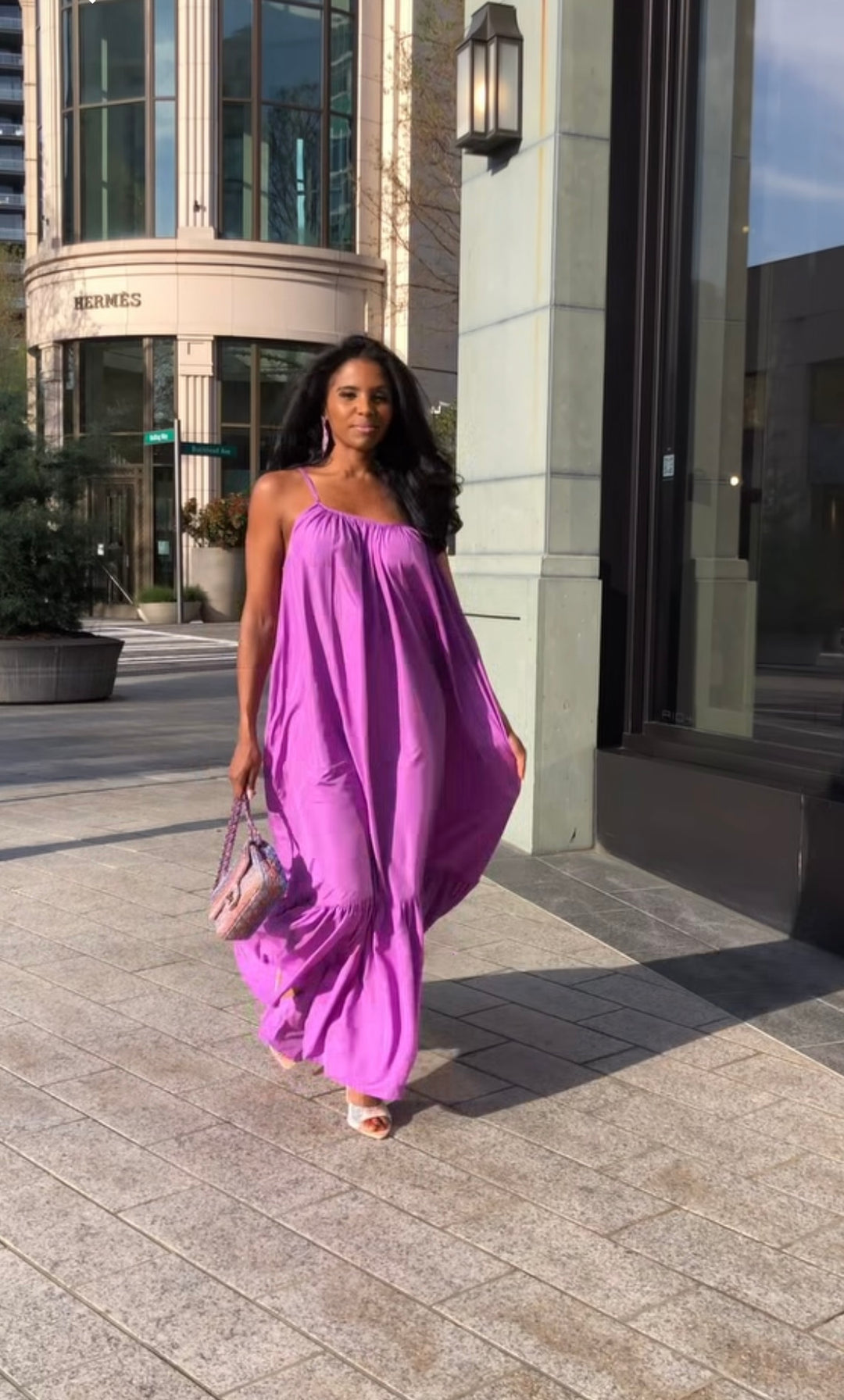 Meow and Barks Purple Ghana Dreaming Maxi Dress