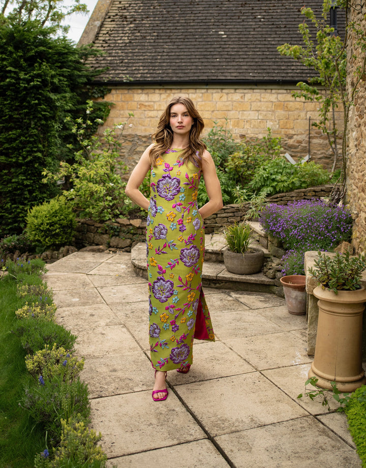 Arianne Elmy Floral Retro Green Easy Dress