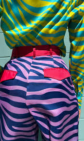 BruceGlen Disco Zebra Printed Pants