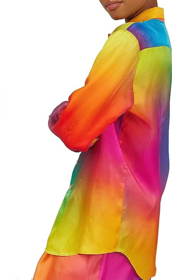 BruceGlen Rainbow Gradient Silk Shirt