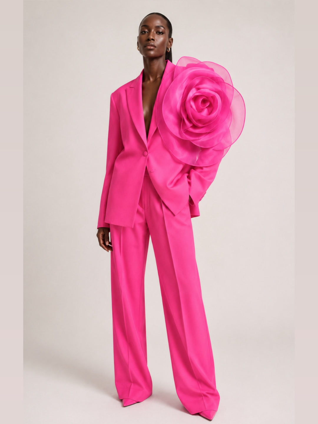 Oyemwen Pink Tulle Power Suit