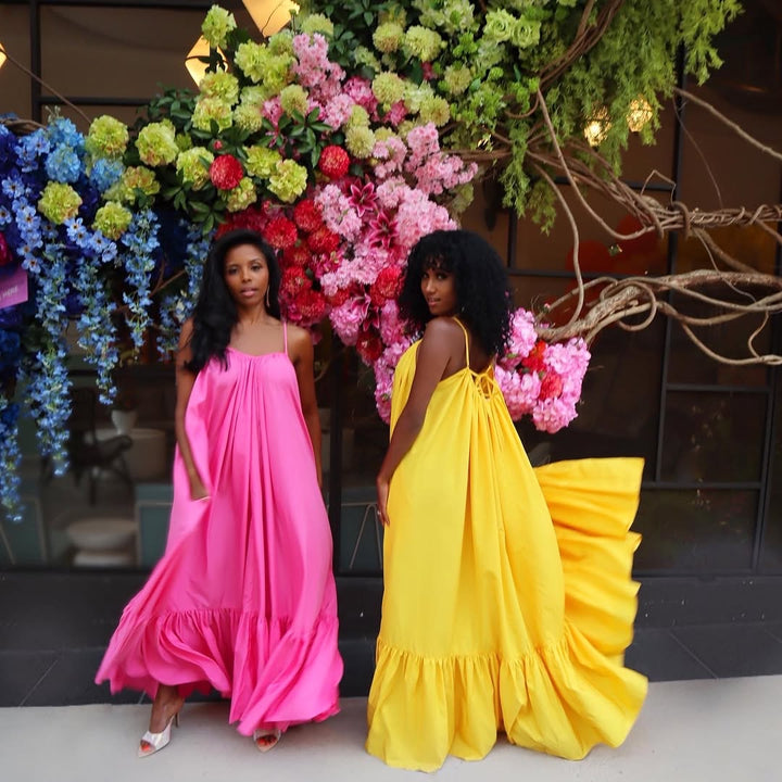 Meow and Barks Yellow Ghana Dreaming Maxi Dress
