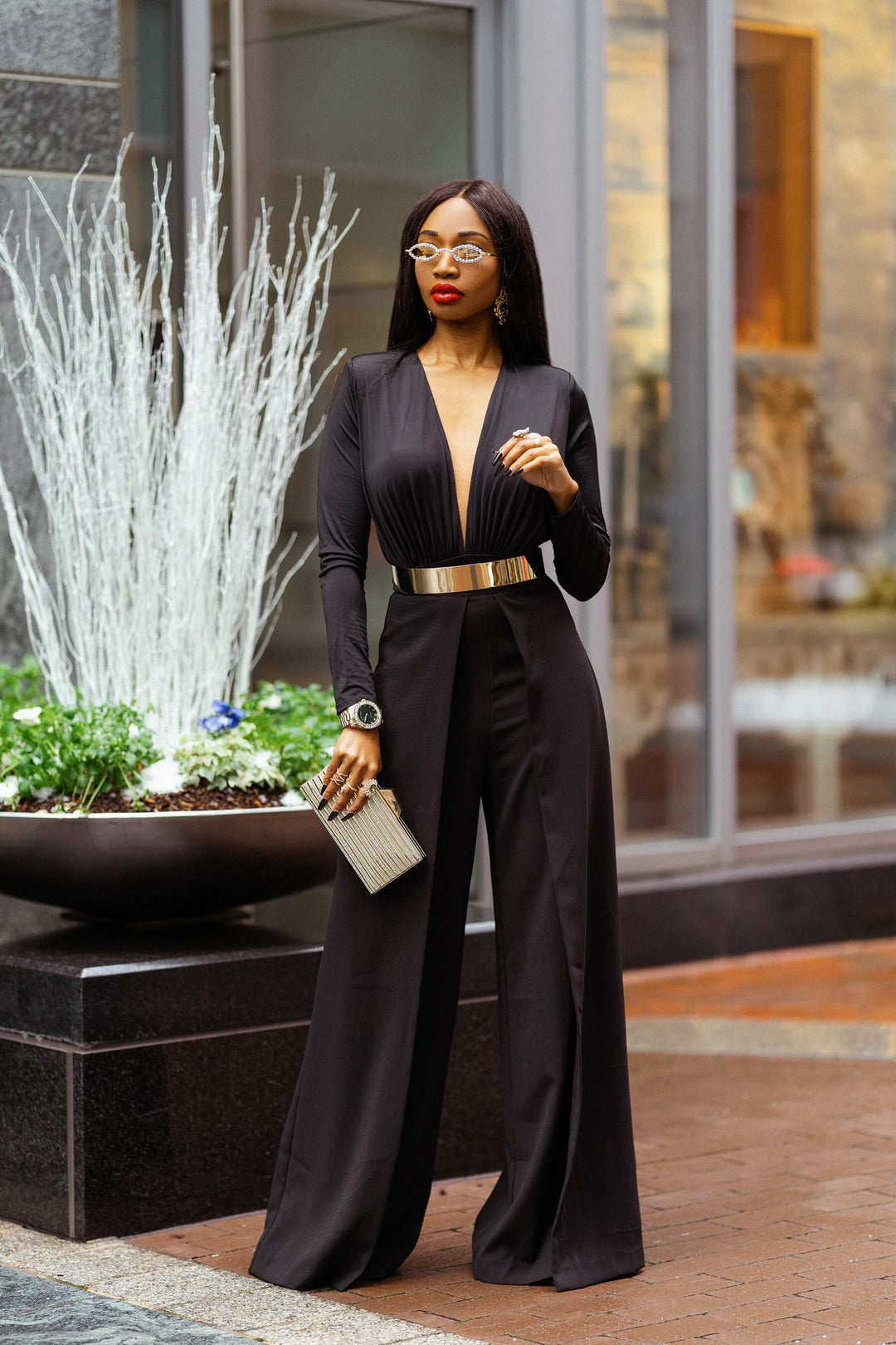Madam Mystique Audrey Black Draped Palazzo Pants – Fashion Bomb