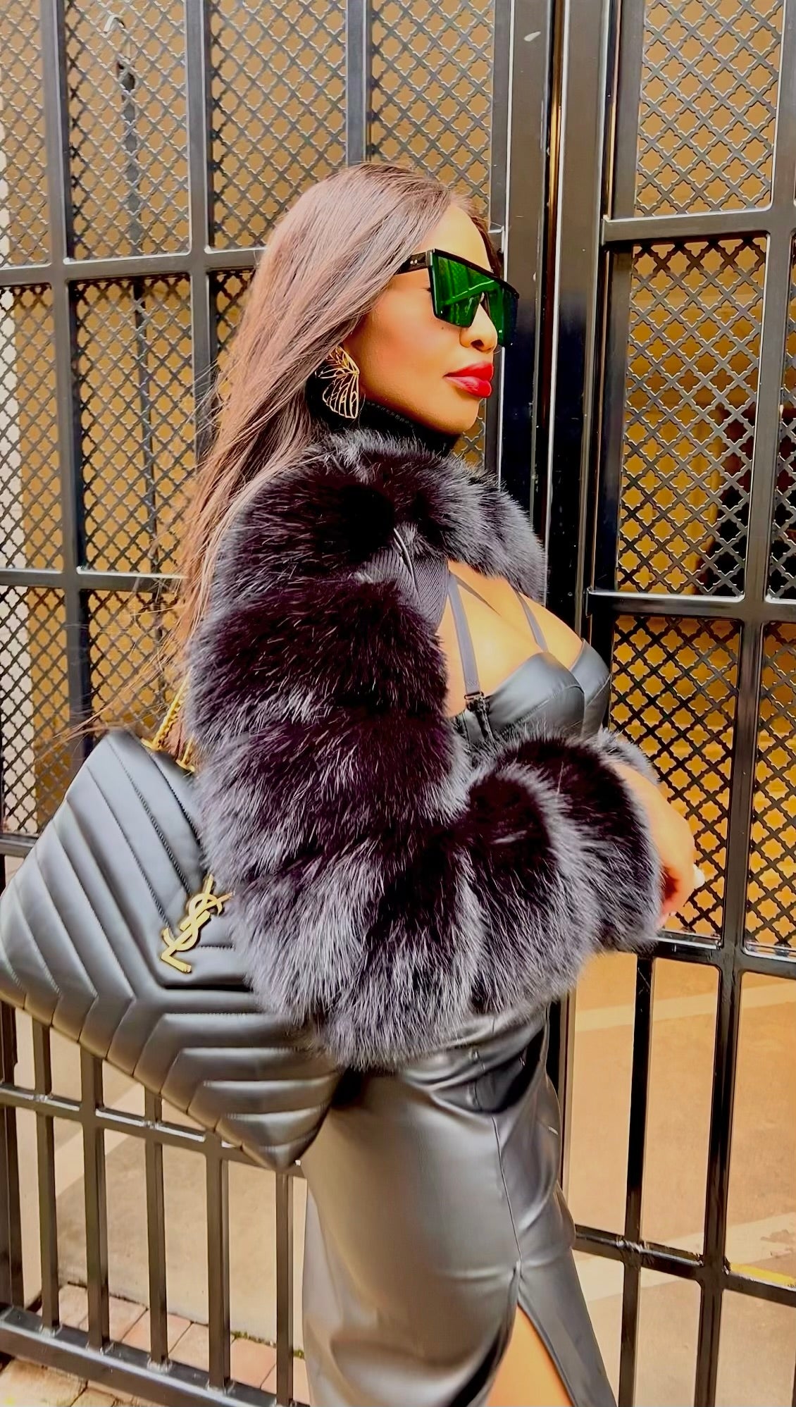 Madam Mystique Blair Black Faux Fur Cropped Jacket – Fashion Bomb