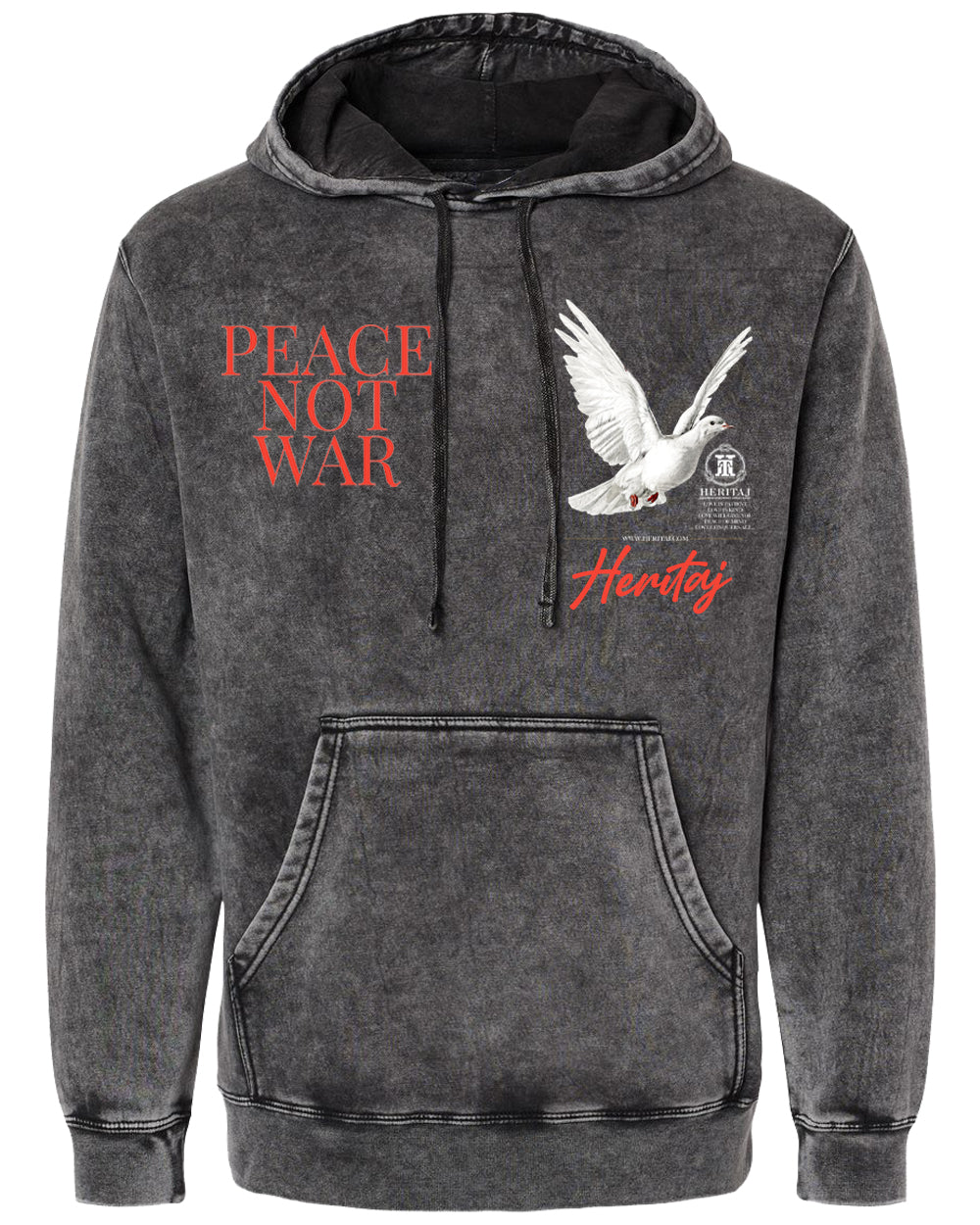 PEACE NOT WAR-(Unisex Mineral Wash)-HOODIE