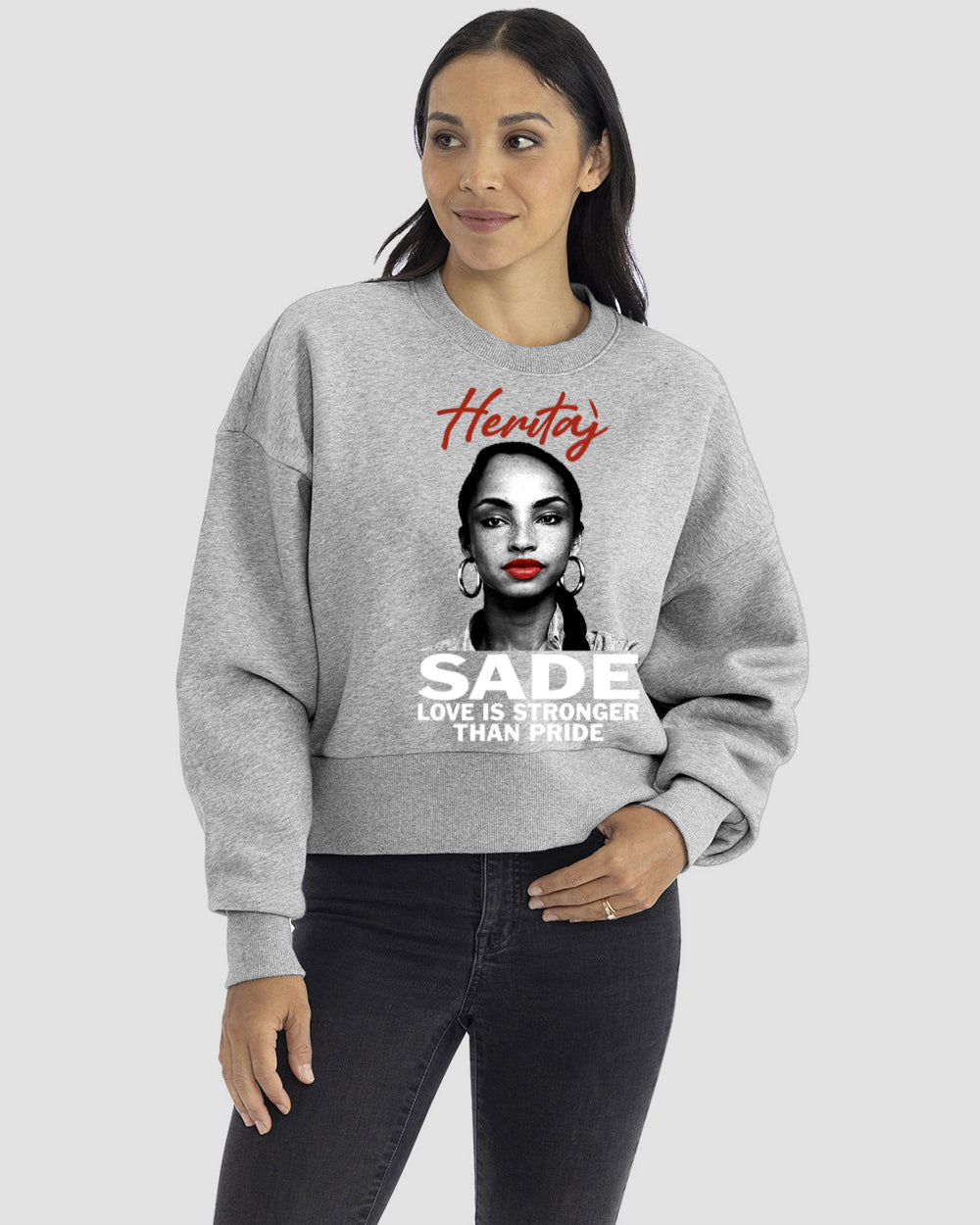 Heritaj SADE-LOVE IS-(Premium Crewneck Sweatshirt)