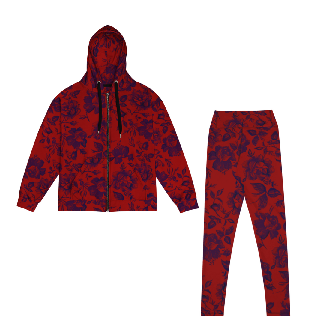 FAYAH ATHLETICS GARNET Red Rose 2 Piece Set