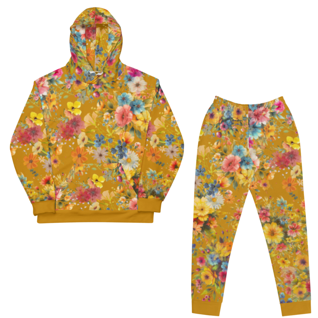 Fayah Athletics Faith 2 Piece Yellow Floral Sweat Suit
