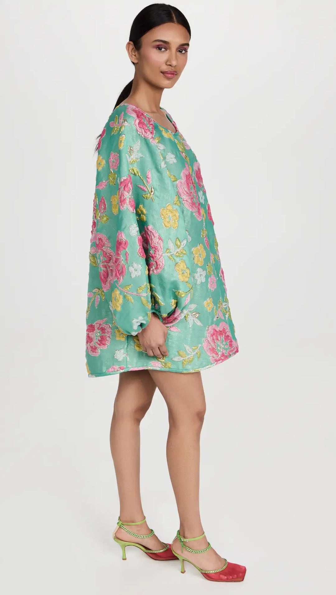 Arianne Elmy Floral Good Luck Party Dress in Green