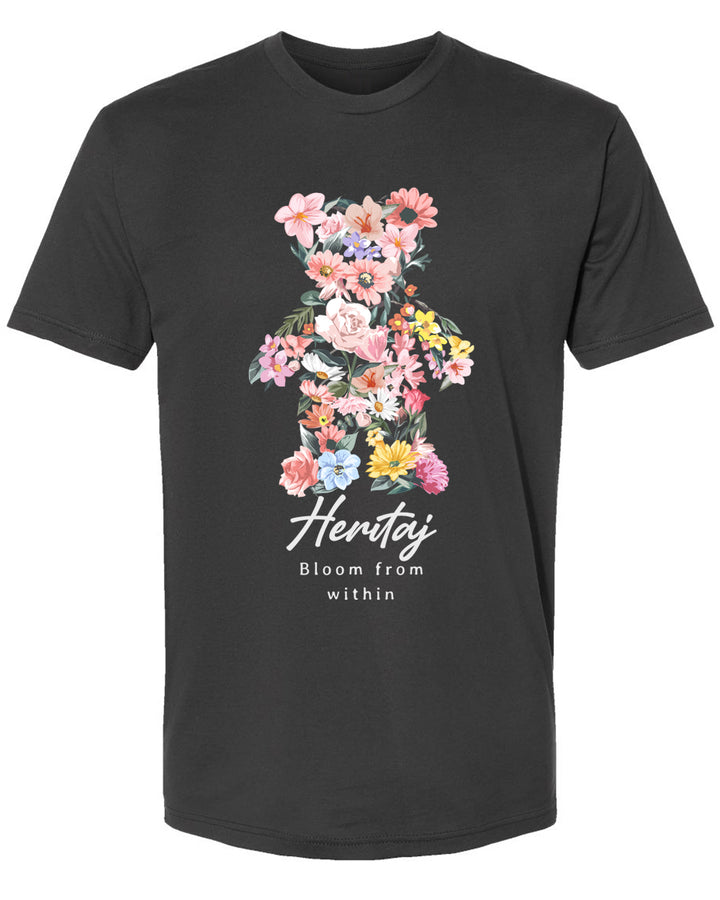 BLOOM WITHIN FLORAL TEDDY BEAR-Shirt