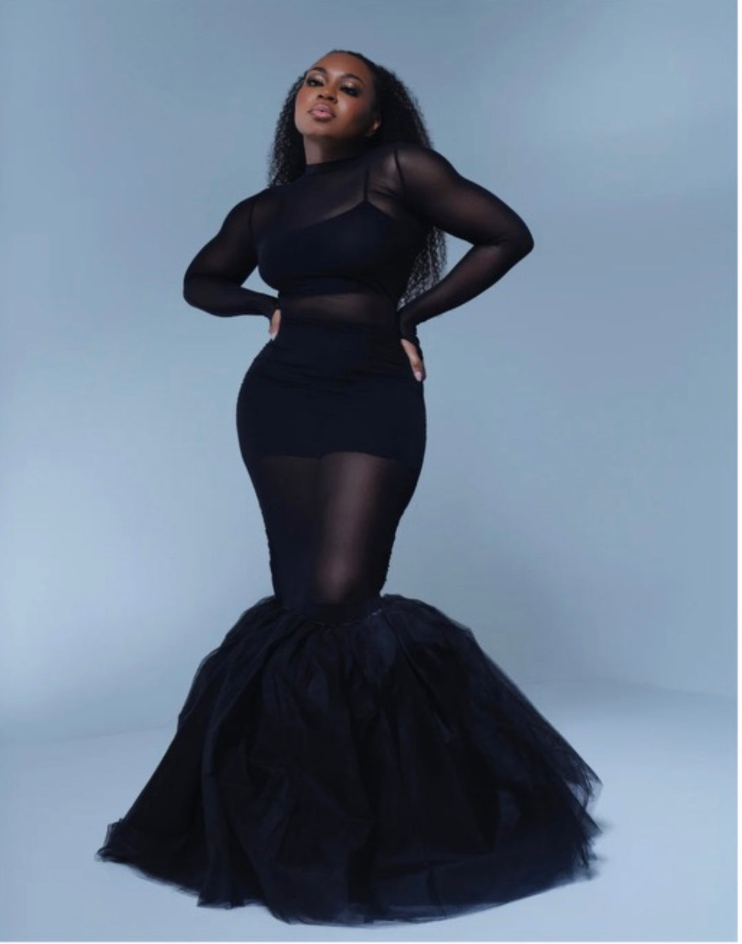 black sheer mermaid dress Orianthe Black Sheer Corset Sequin Embroidery Mermaid Prom Dress