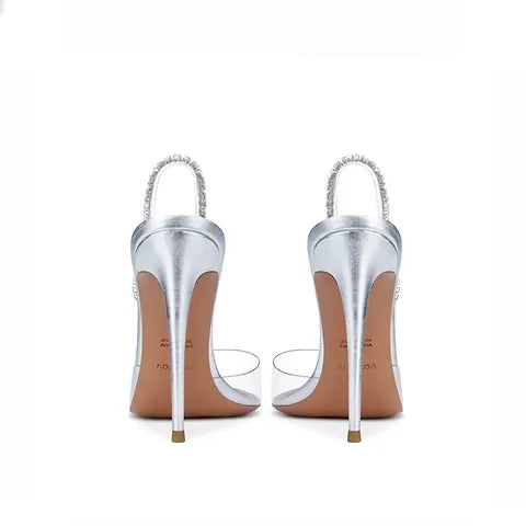 Voyette Lee Clear Nikk Pumps with Crystal Straps