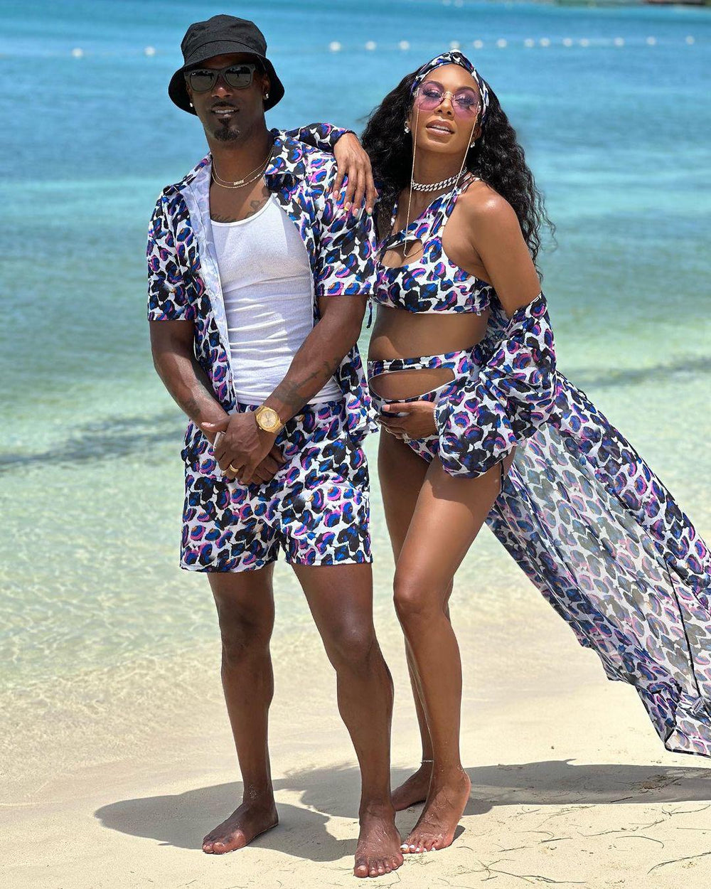 Miami Vice Camp Shirt And Shorts Set – keva J swimwear