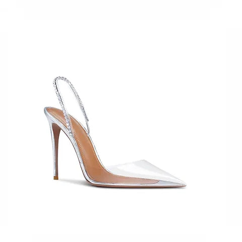 Voyette Lee Clear Nikk Pumps with Crystal Straps