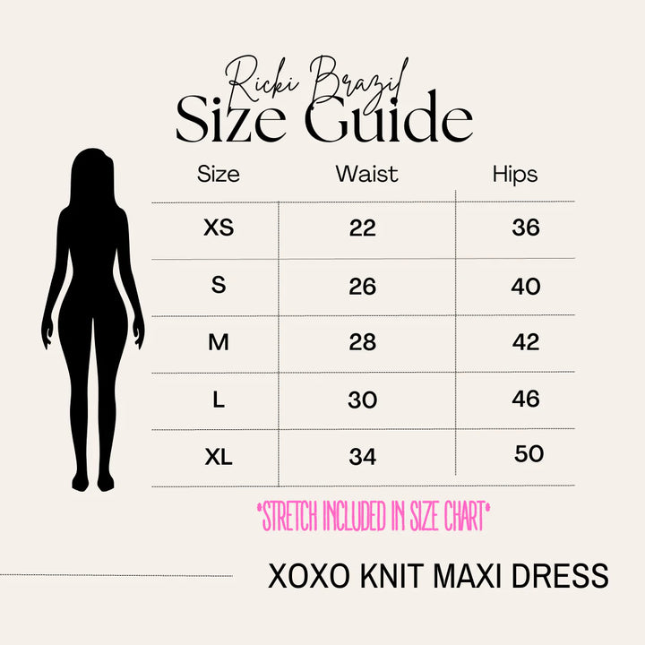 Ricki Brazil XOXO Pink Knit Maxi Dress