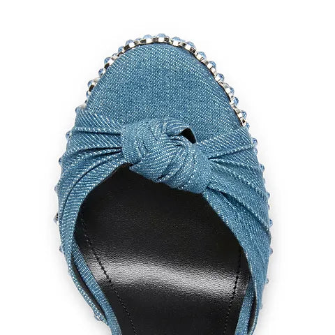 AUENODLS leather French light green mesh rivet toe head sandals temper – Lee  Nhi Boutique