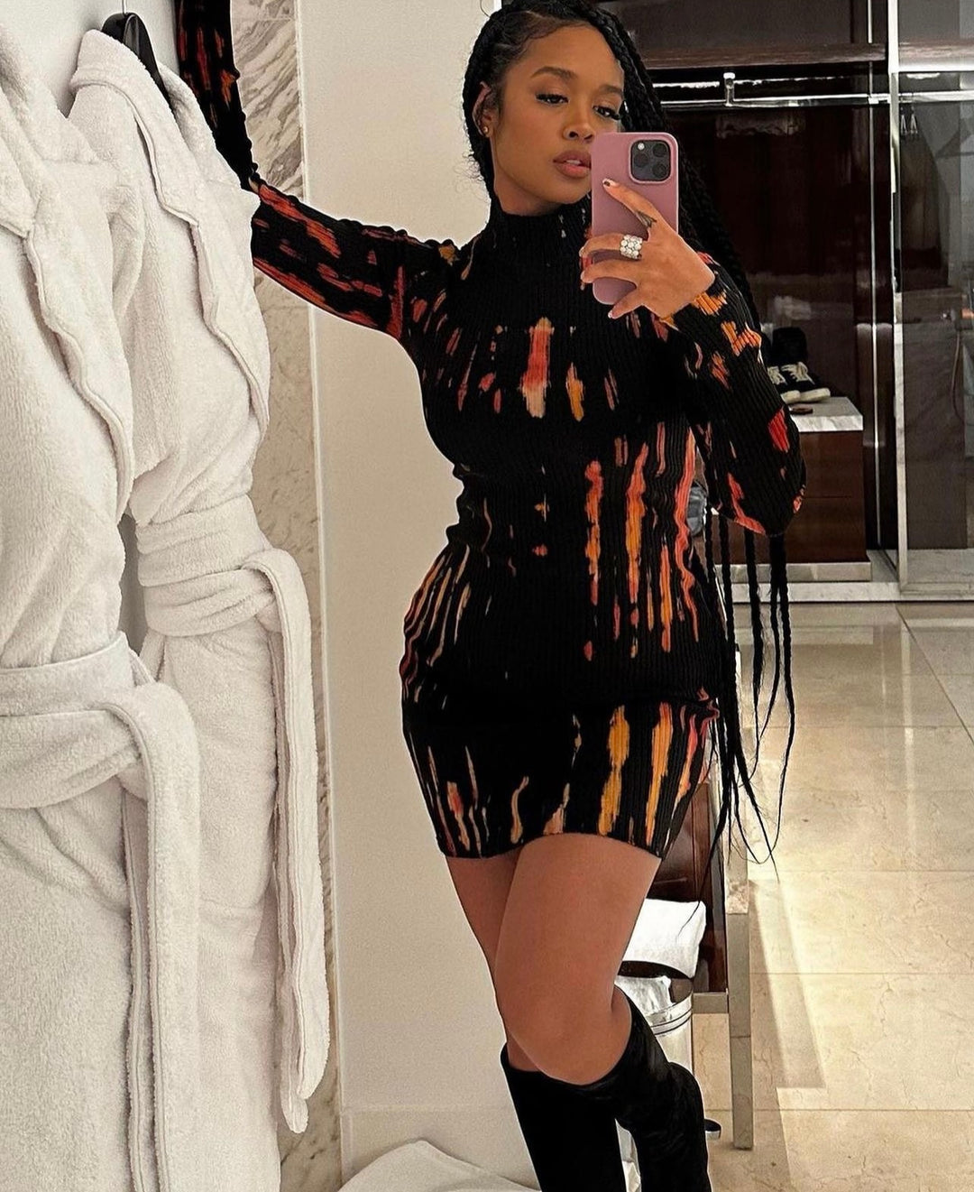 Still Her Tie Dye mini dress long sleeve Still Her Tie Dye mini dress long sleeve