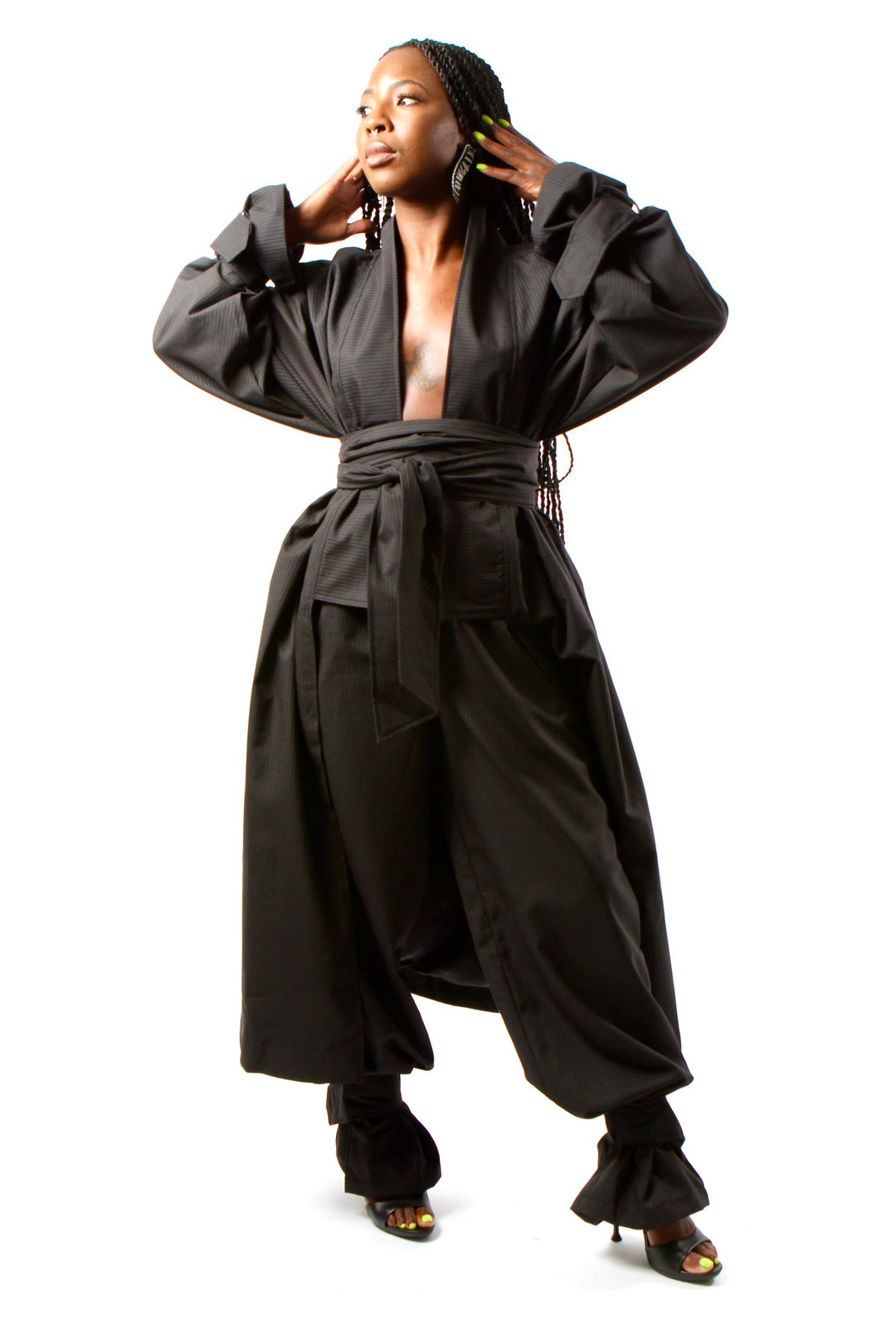 Beeombi Iqhawe Black Obi Jacket and Pant Set  (Unisex)