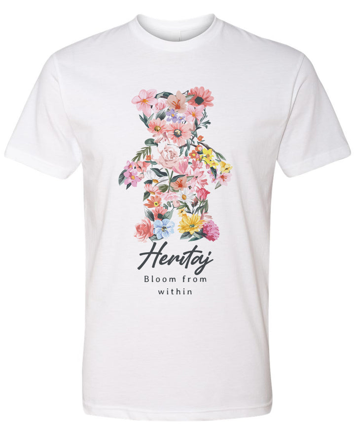 BLOOM WITHIN FLORAL TEDDY BEAR-Shirt