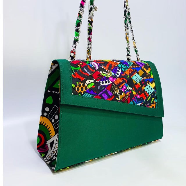 Olayemii My Africa Printed Bag in Green