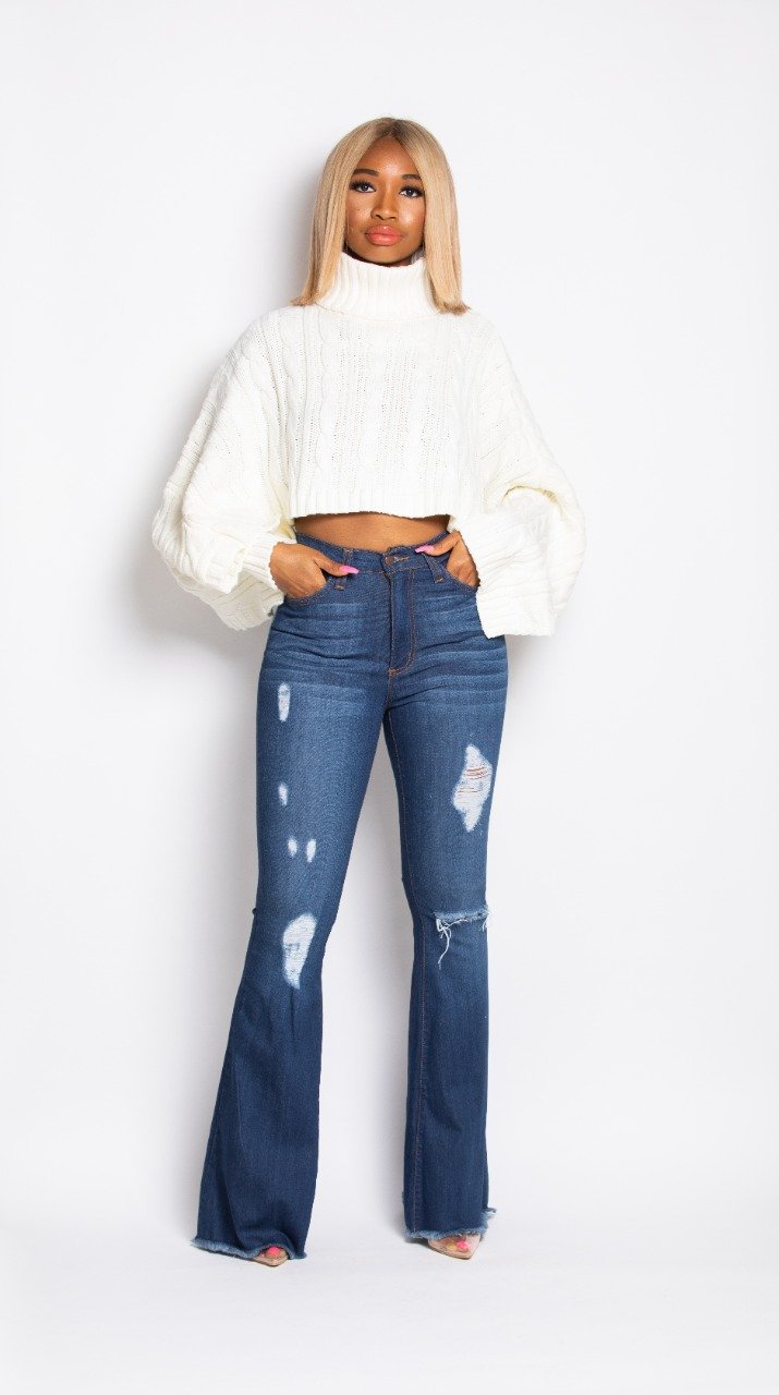 Madam Mystique Ama Flared Denim Jeans Fashion Bomb Daily Shop