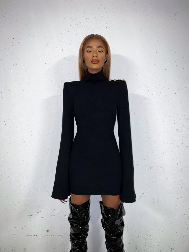 Kynamah Black Turtleneck Tamara Mini Dress – Fashion Bomb Daily Shop