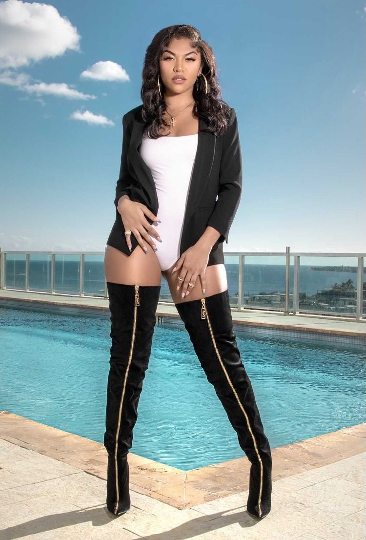 Thigh High Boots Women Wearing Black Boots VIPER Boot Black With