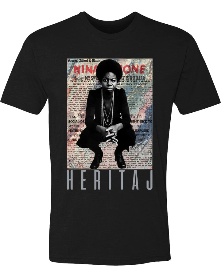 Heritaj NINA SIMONE-YOUNG, GIFTED & BLACK T-Shirt