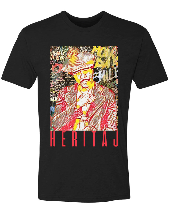 Heritaj RICHARD PRYOR-RED ABSTRACT ART MURAL T-Shirt