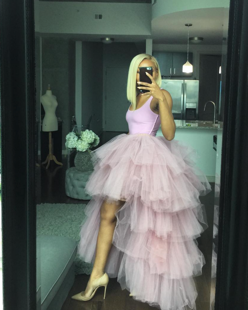 Oyemwen Tiered High Low Tulle Maxi Tutu Skirt Hot Pink with Train – Fashion  Bomb Daily Shop