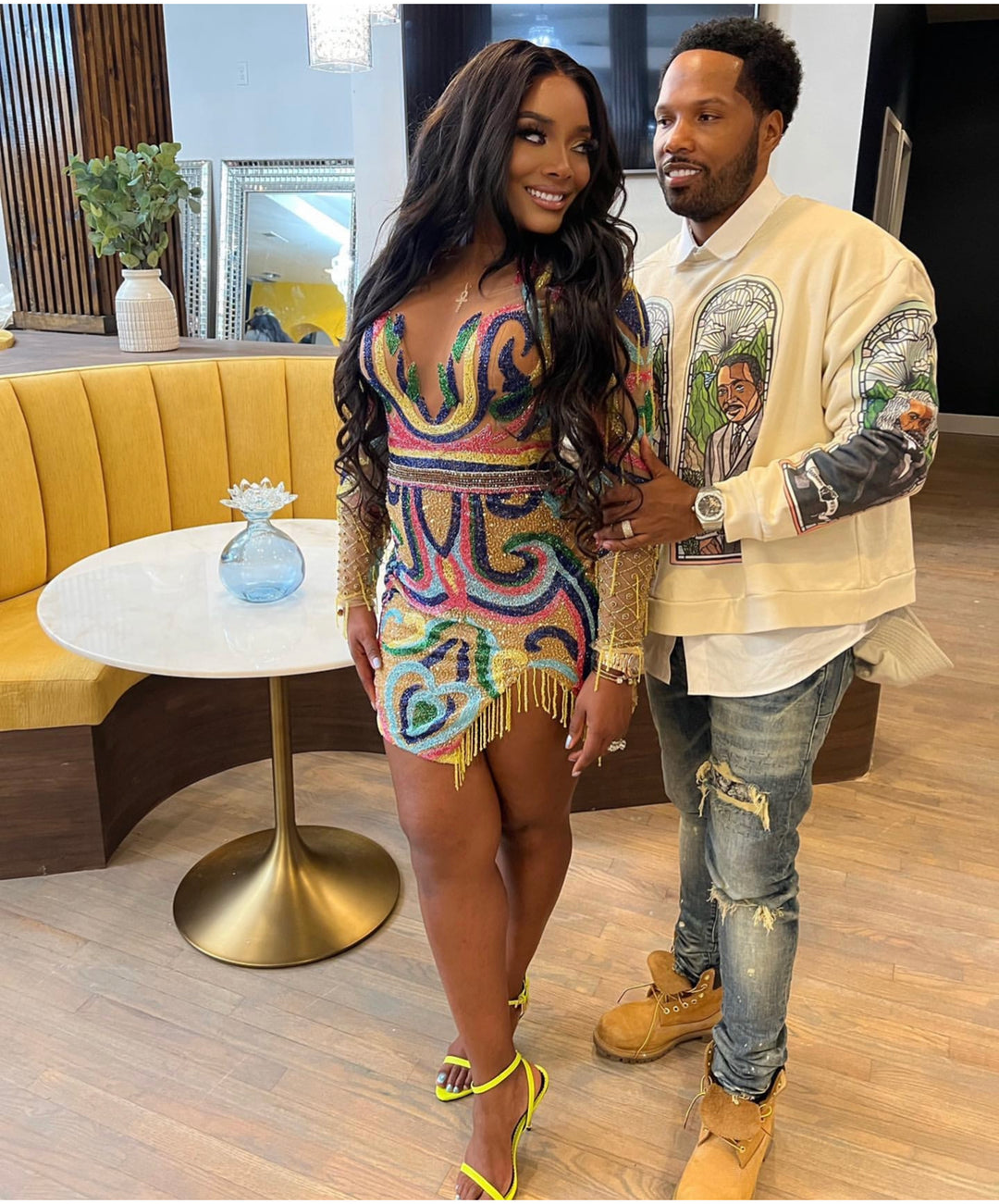 Matopeda Atelier Yandy Multicolor Sequin Embellished Dress (As Worn by Yandy Smith)