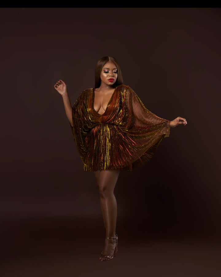 Oyemwen Holiday Collection Dress Red/Gold