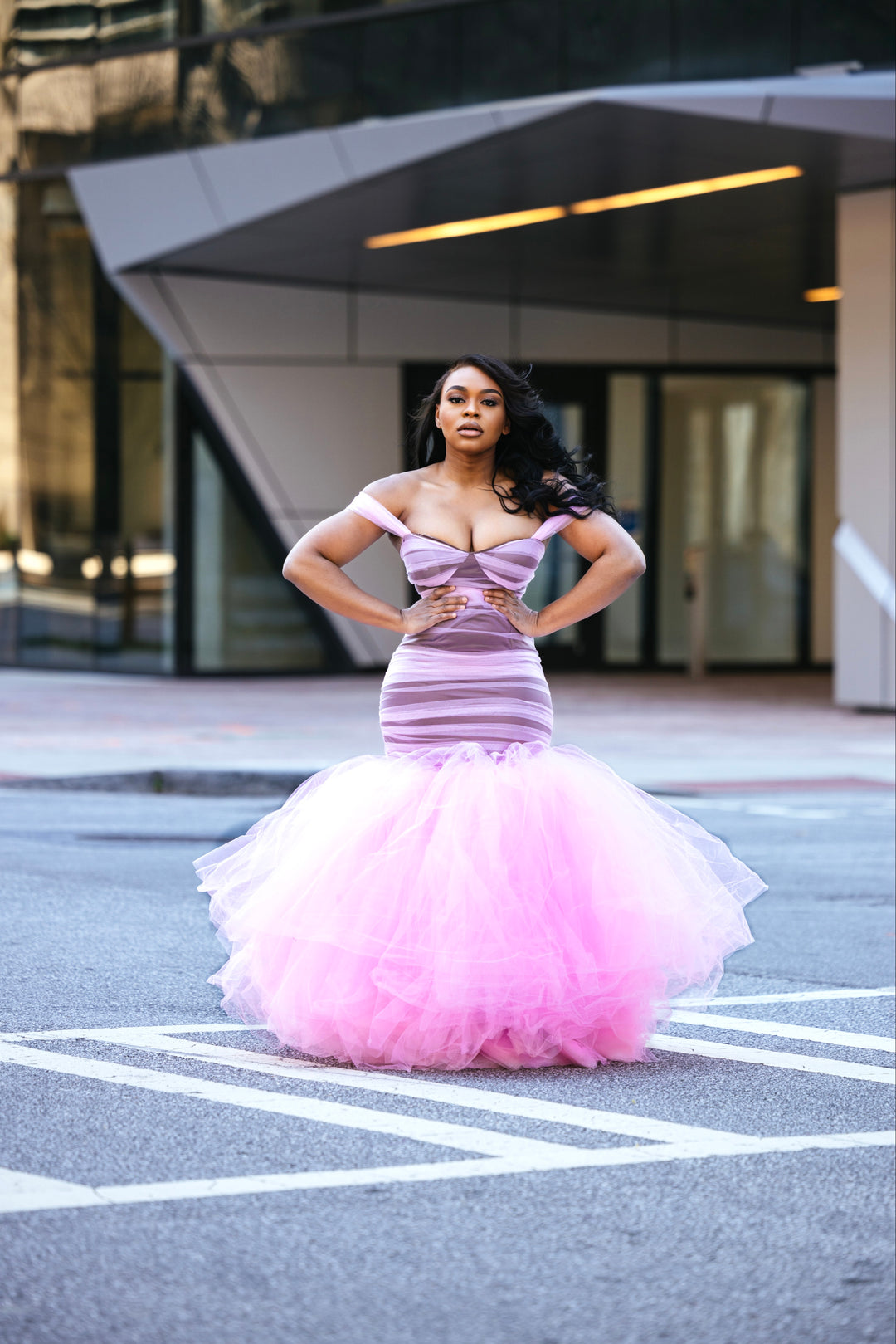 Oyemwen Business in front, Party in the back mermaid tulle dress