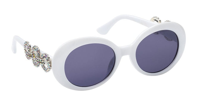 Nroda Crush on You Round White Goggle Sunglasses
