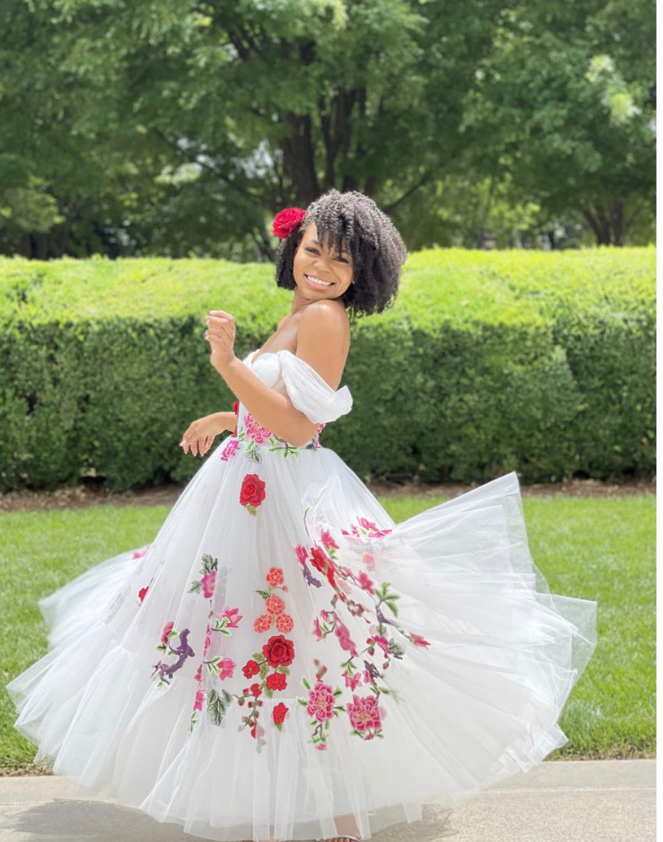 Oyemwen Custom Rose Embroidered Dress Oyemwen Custom Rose Embroidered Dress
