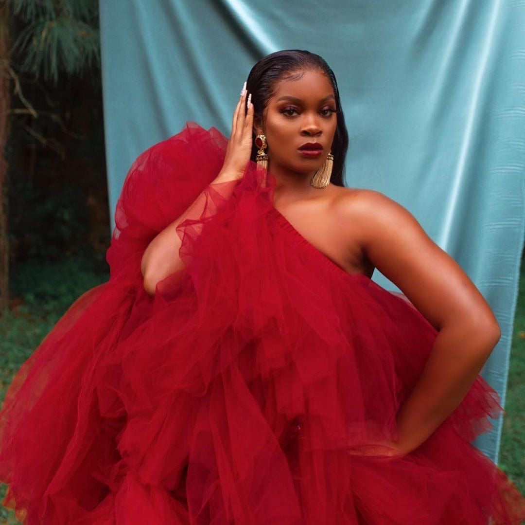 Oyemwen Veronica Tiered High Low Tulle Maxi Tutu Dress Ruby (As Worn by Ari Lennox)