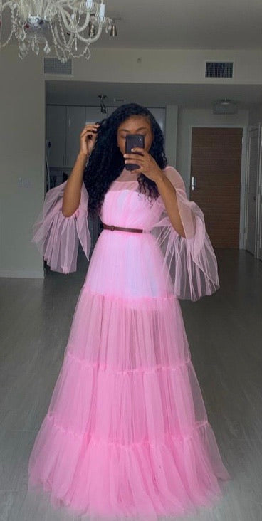 Oyemwen Custom 70’s Pink Sheer Dress