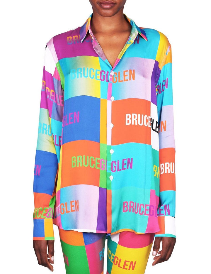 BruceGlen Happy Silky Multicolor Button Down Shirt