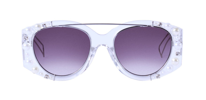 Nroda First Class White Pearl Embellished Sunglasses