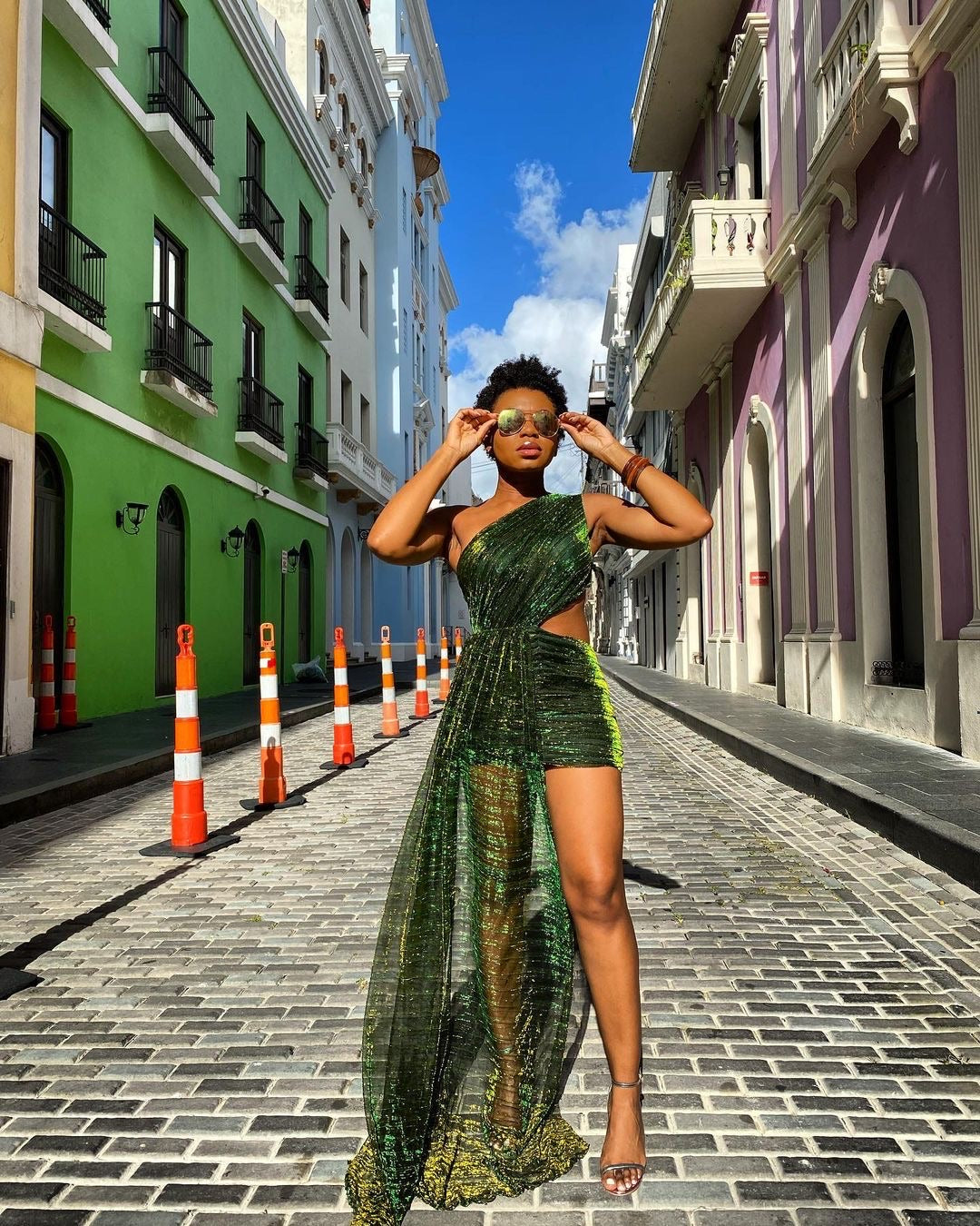 Oyemwen Forbidden Garden Green Mini Draped Cut Out Side Mini Dress – Fashion Bomb Daily Shop