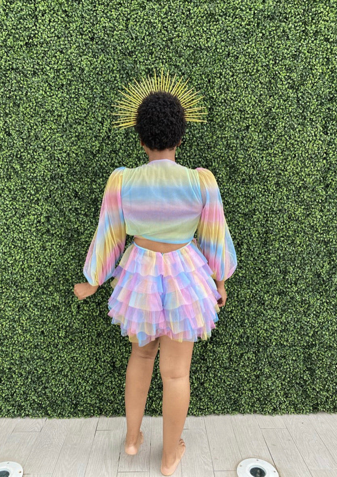 Oyemwen Candy Rainbow Pastel Shorts