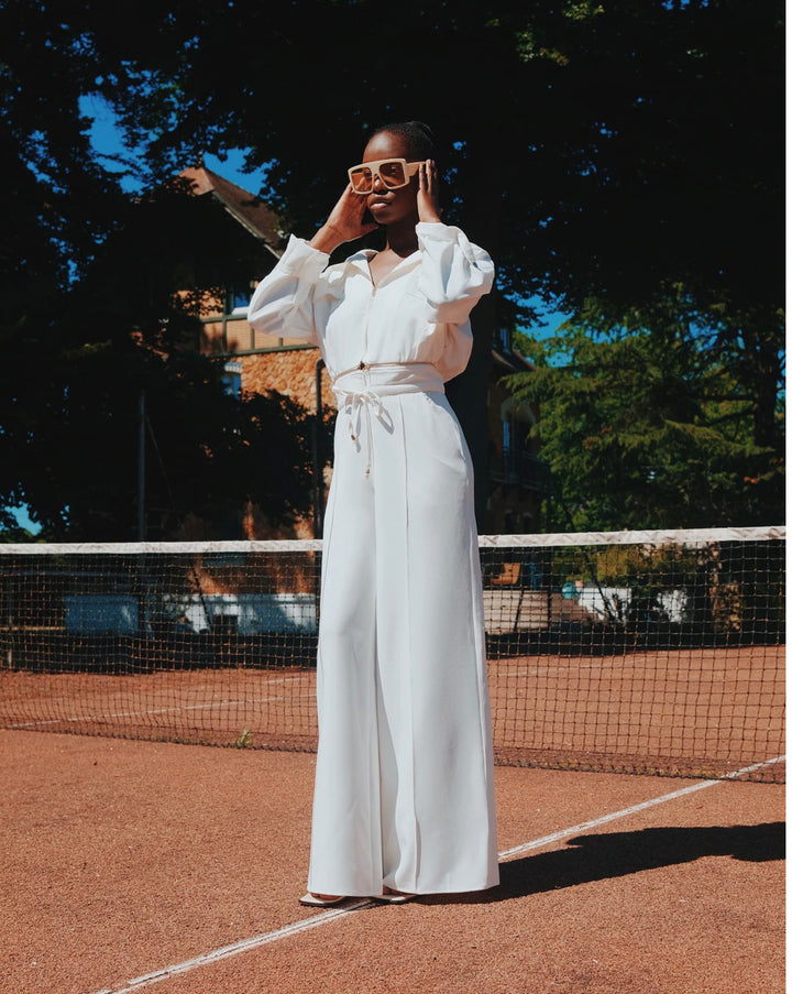 Kynamah White Lydia Convertible Hooded Jumpsuit