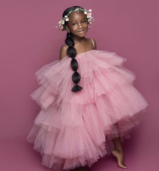 Oyemwen Veronica Orchid Tulle Tutu Dress Orange