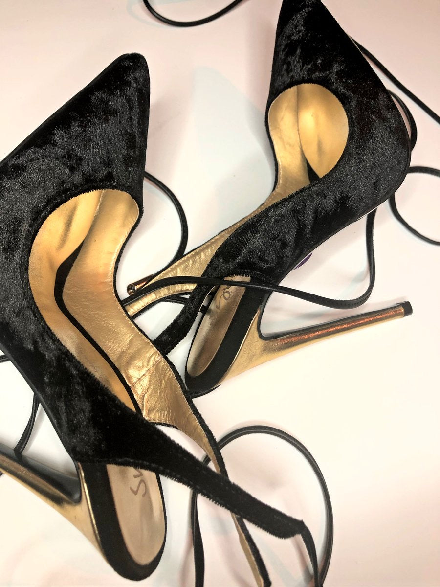 Buy Now,Women Black Embellished Slim Heels – Inc5 Shoes