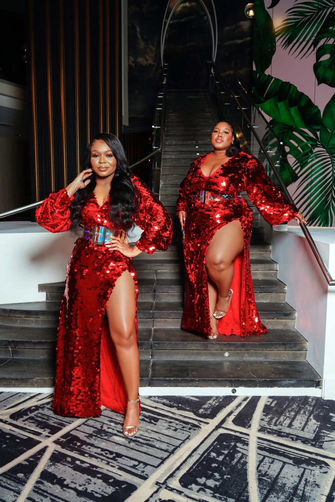 Ruby Red Oyemwen Sequin High Slit Birthday Holiday Dress 4XL Ruby Red Oyemwen Sequin High Slit Birthday Holiday Dress 4XL