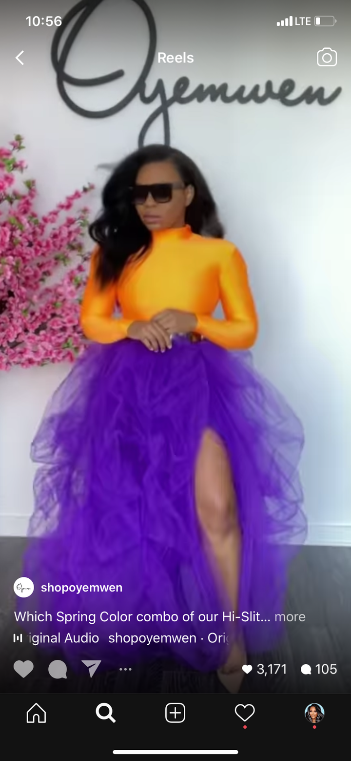 Oyemwen High Slit Maxi Tutu Skirt Purple